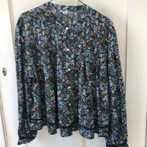 Old Navy nwt Xl black/blue/lavender peasant top